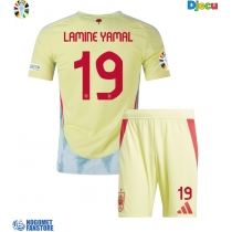 Španjolska Lamine Yamal #19 Gostujuci Dres za djecu EP 2024 Kratak Rukav (+ Kratke hlače)